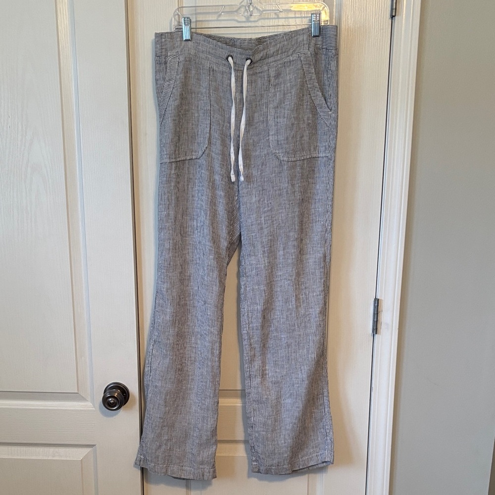 Athleta Gray Wide Leg Drawstring Pants